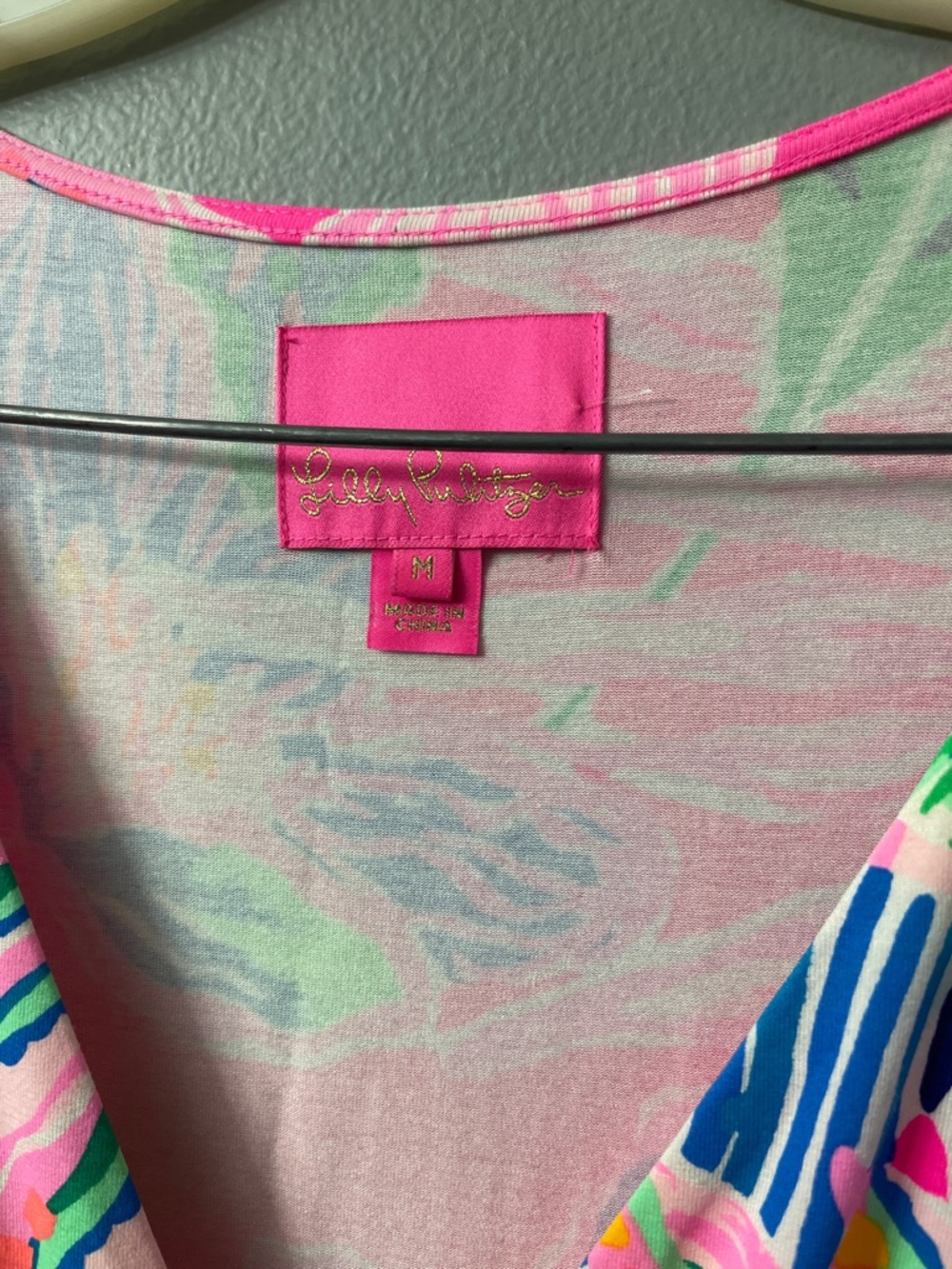Lilly Pulitzer Montague Wrap Maxi Dress in the "Raz Berry Sunset Soiree" print. - Picture 6 of 9